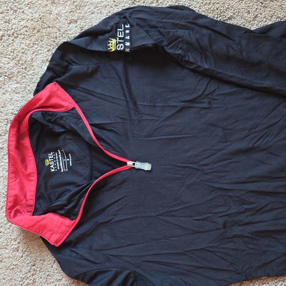 Kastel Quarter-Zip Black and Red Pullover Size Small - Picture 3 of 3